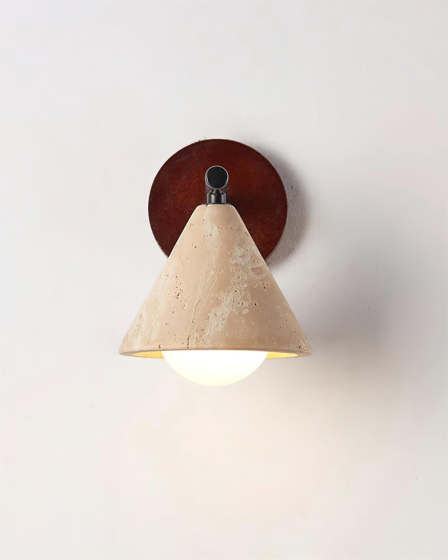 Lampe Applique Murale en Travertin Cone Triangulaire Lumière Douce