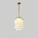 Lustre Rond Coquillage Plaqué Chrome Avec Jeu de Lumière