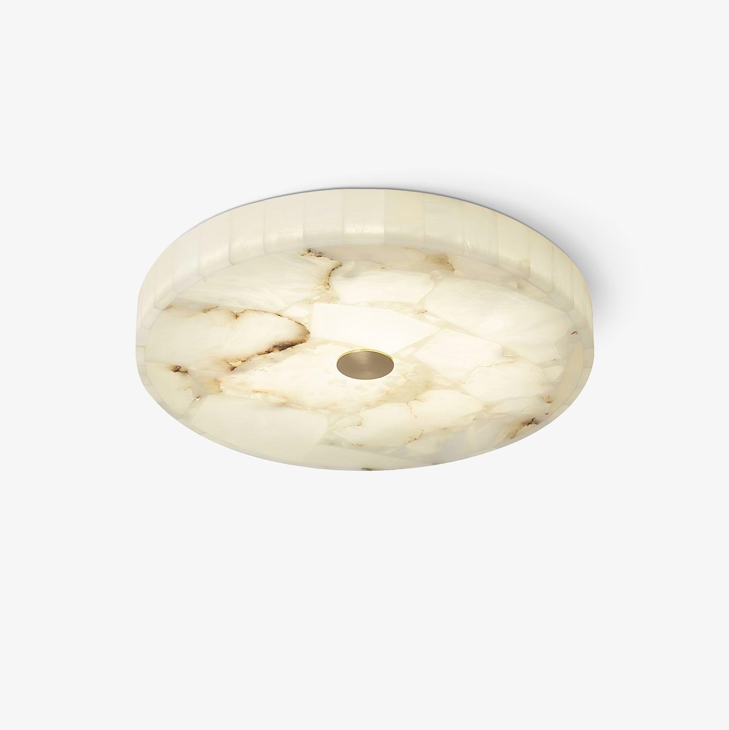 Plafonnier Rond Albâtre Naturel Avec LED Éclairage Design Minimaliste