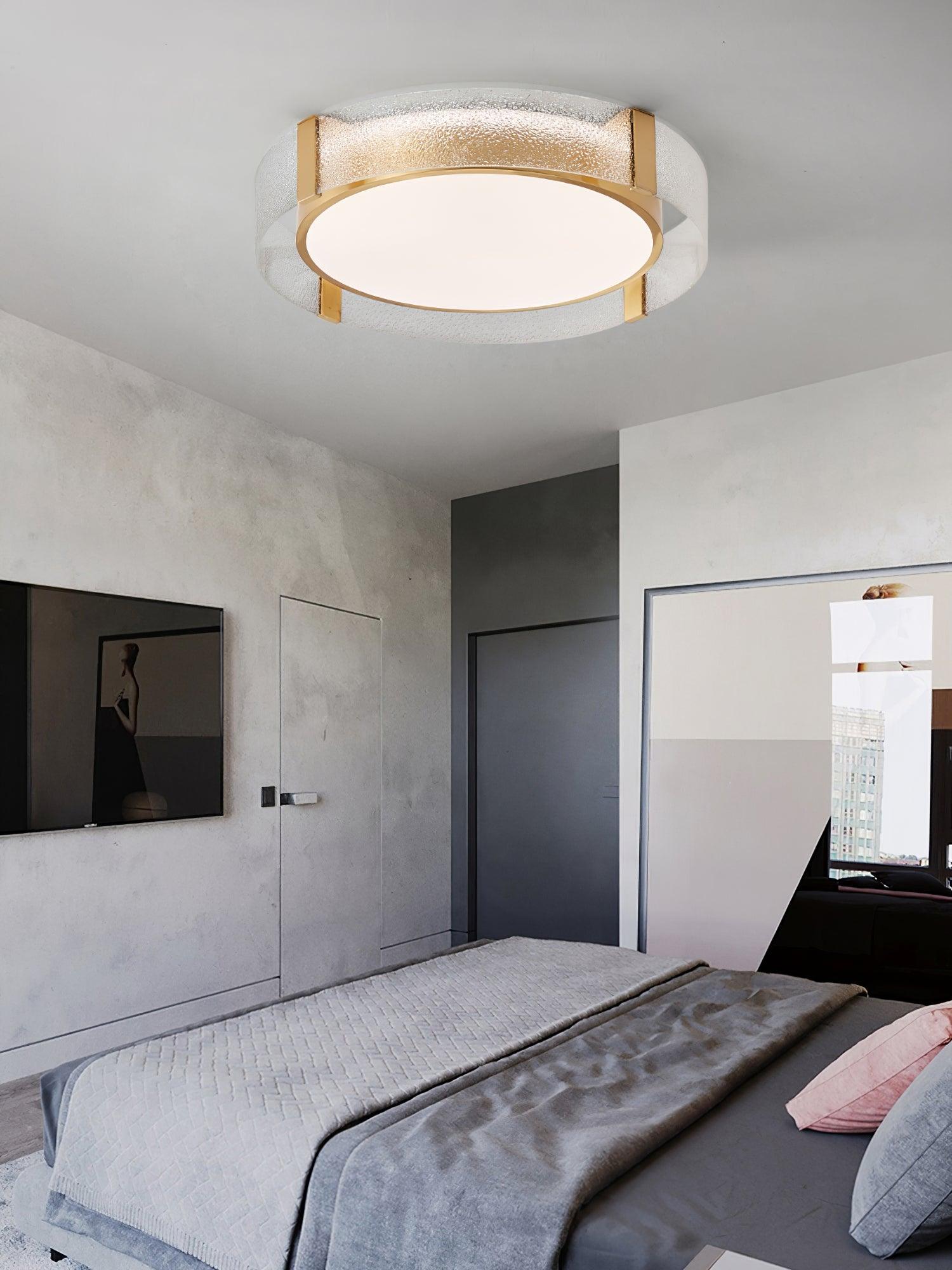 Plafonnier Rond Métal Moderne Avec Éclairage LED Intégré