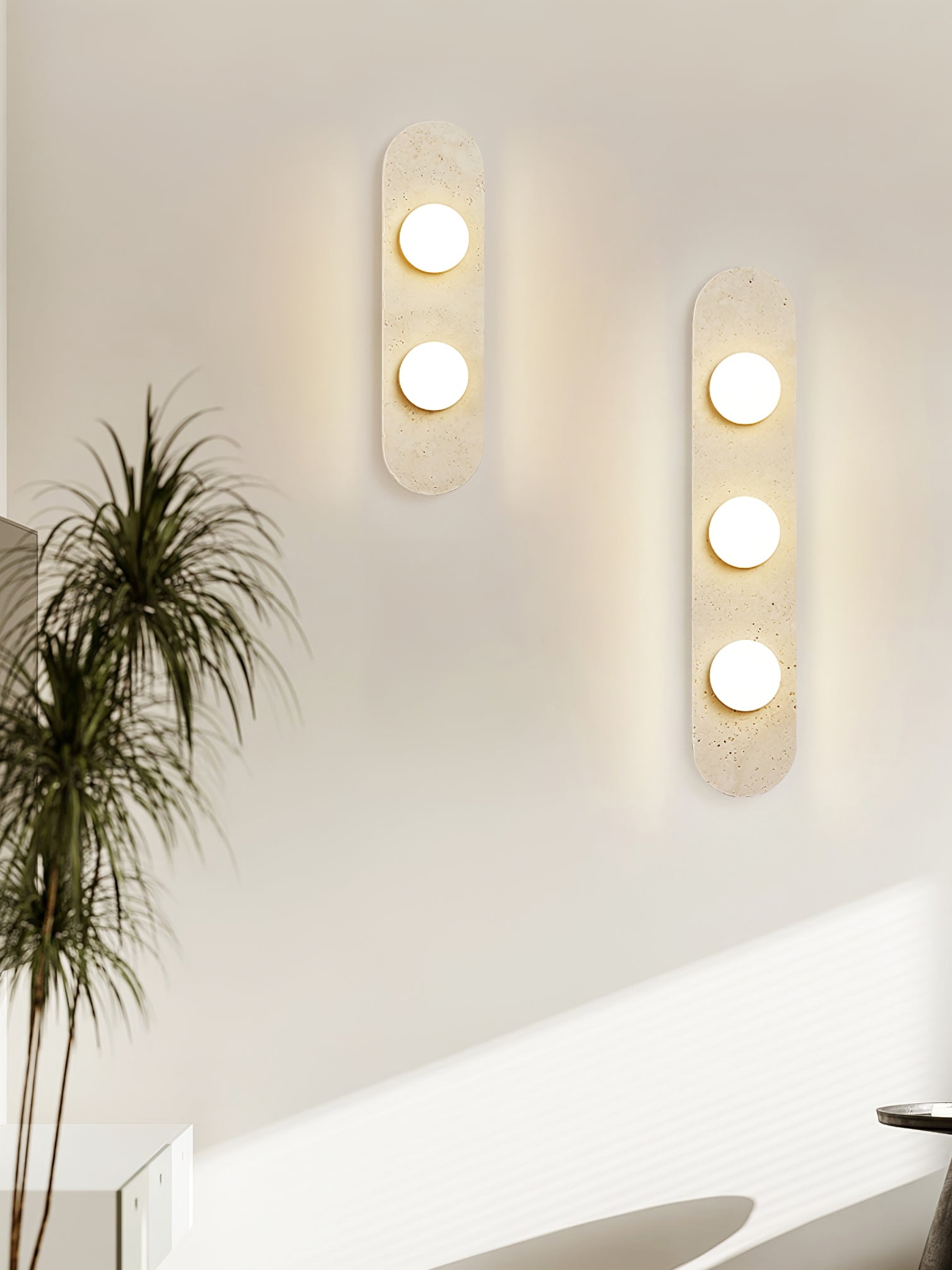 Luminaire Murale Travertin Jaune Au Design Minimaliste Épuré
