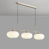 Suspension Linéaire à Trois Globes Dorés pour Tables à Manger Lumière Chaleureuse