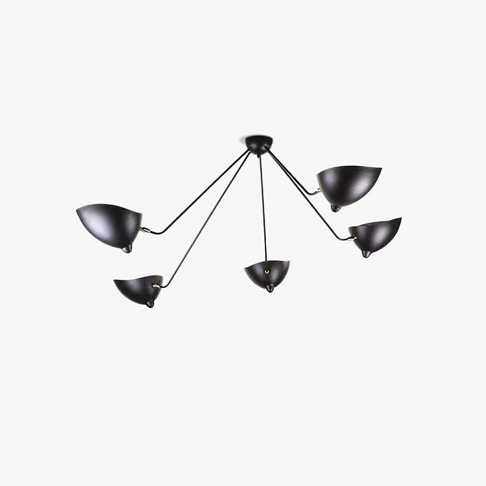 Plafonnier Trois Bras Sculptural Noir Pour Ambiance Moderne