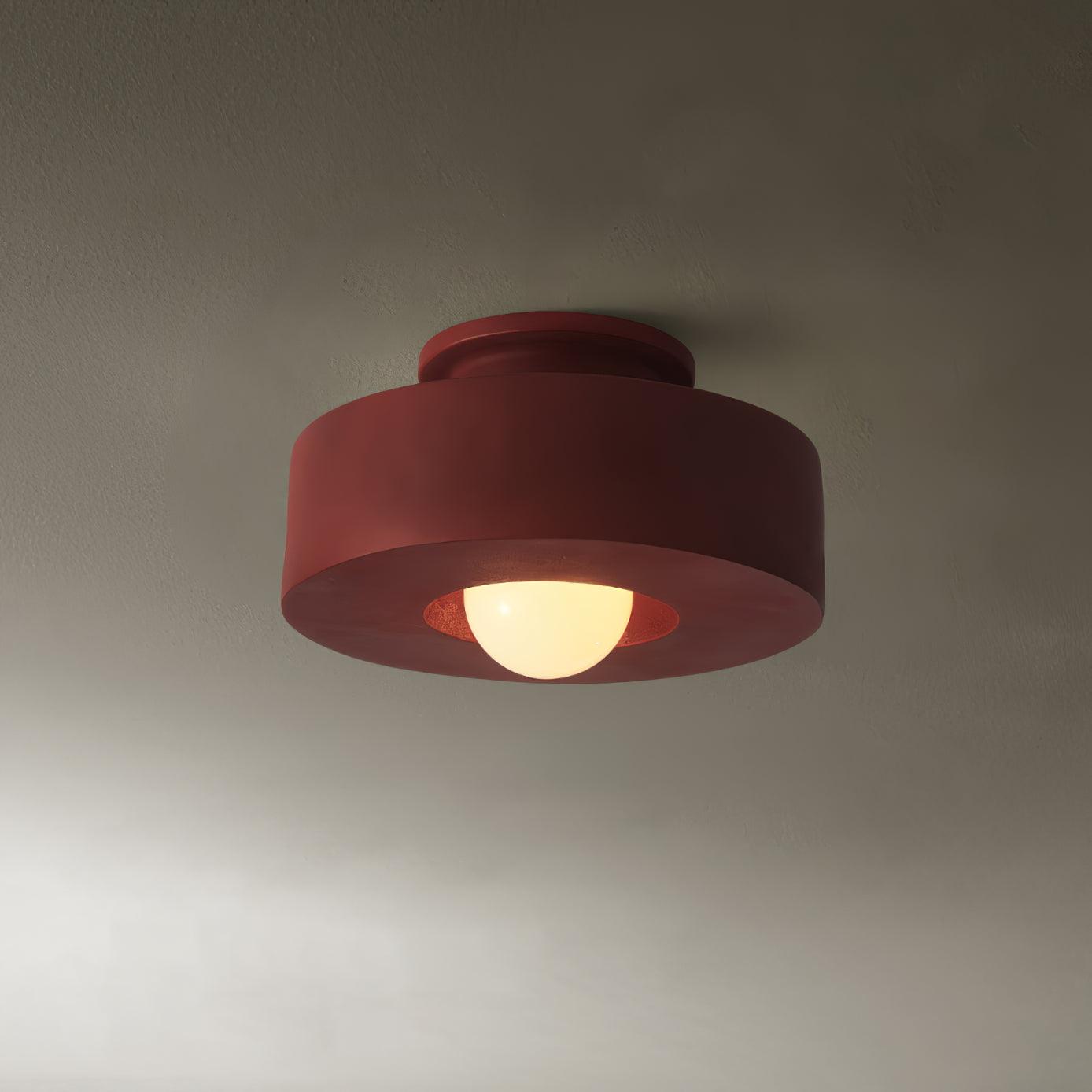 Plafonnier Résine Cylindrique Empilé Ambiance Contemporaine