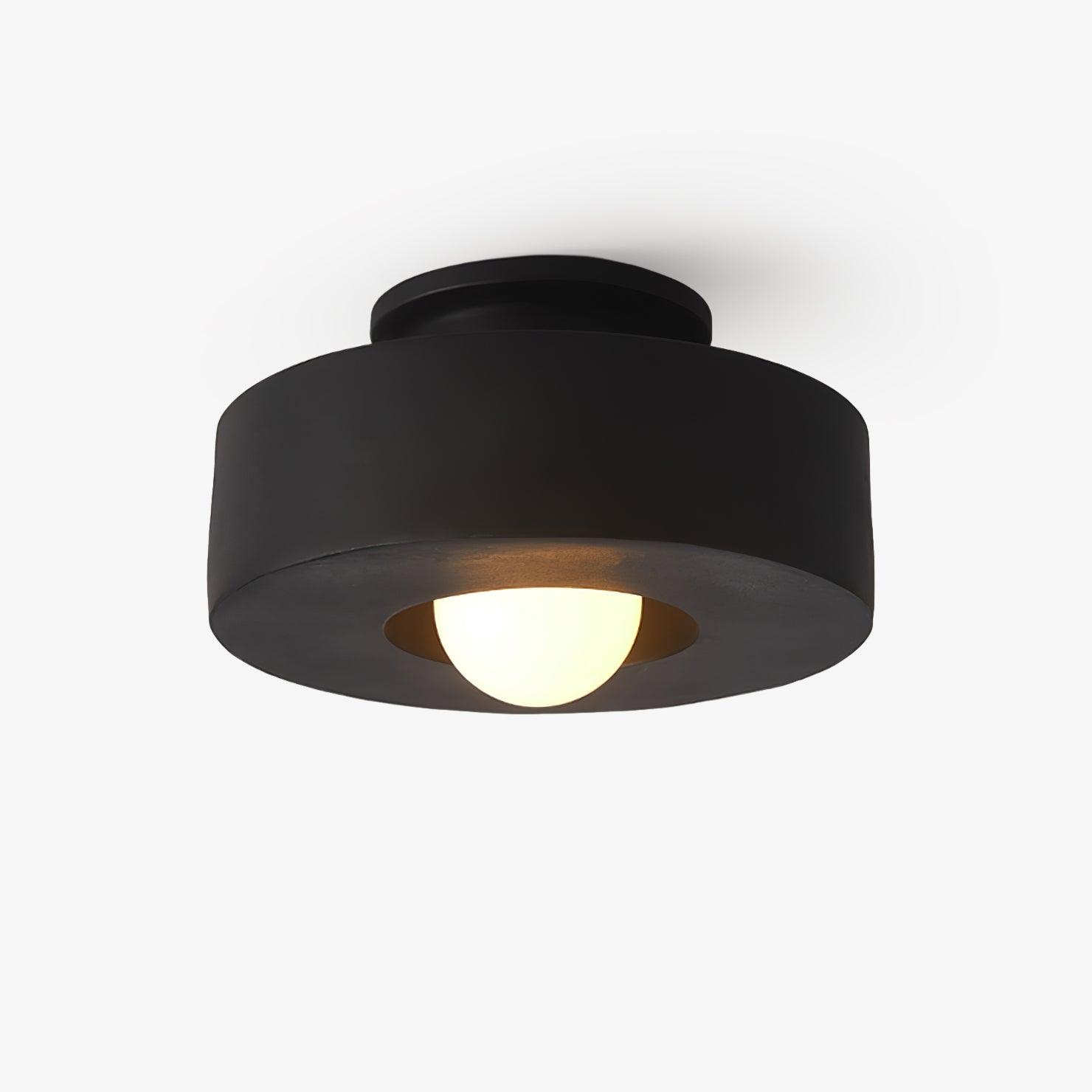 Plafonnier Résine Cylindrique Empilé Ambiance Contemporaine