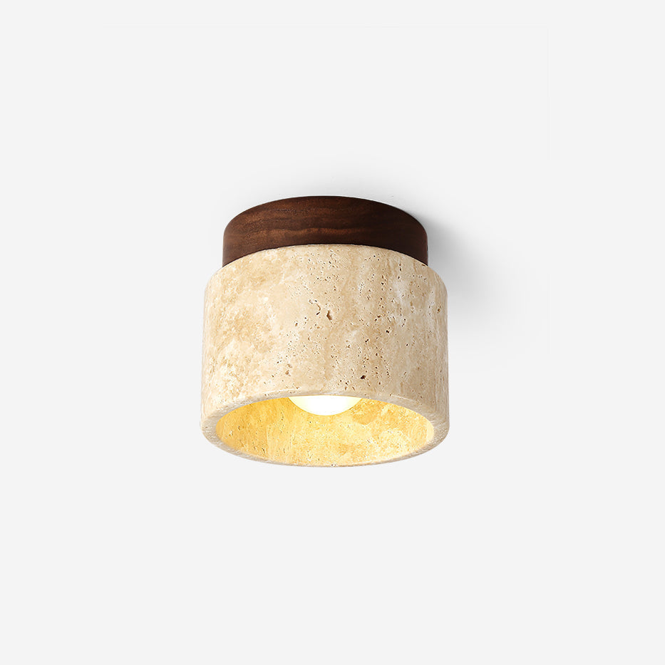 Plafonnier Travertin Et Bois Naturel Pour Ambiance Chaleureuse