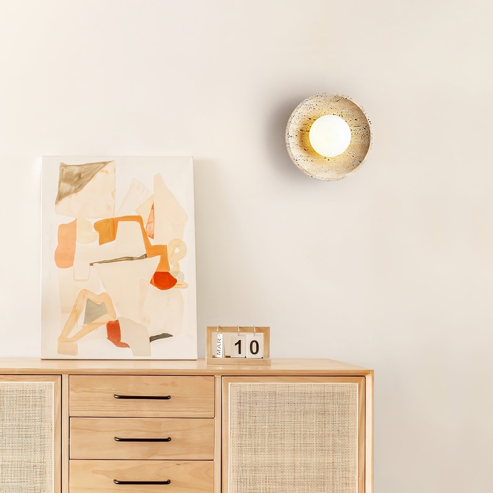 Luminaire Mural Travertin Élégance Contemporaine Pour Intérieur