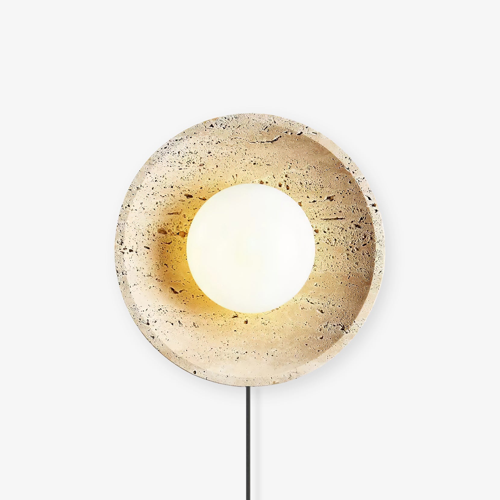 Lampe Murale Avec Abatjour Annulaire En Travertin Pour Ambiance Chaleureuse
