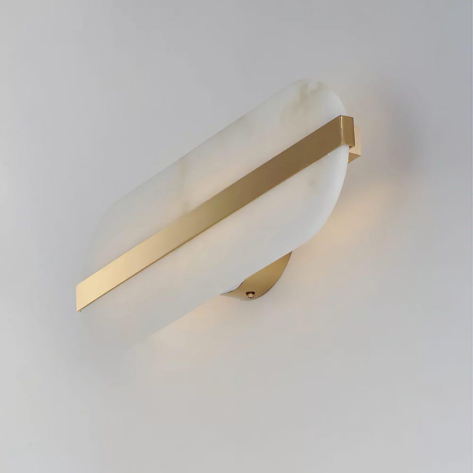 Lampe Murale Double En Albâtre Et Laiton Pour Éclairage Doux