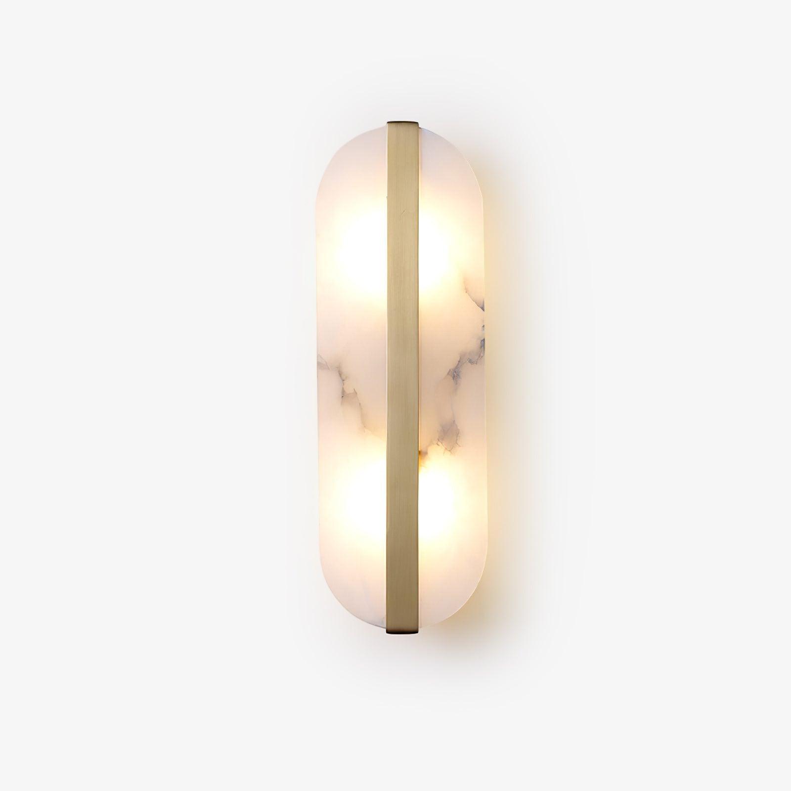 Lampe Murale Double En Albâtre Et Laiton Pour Éclairage Doux