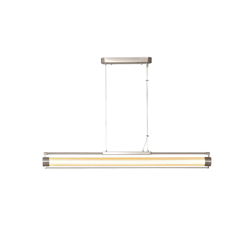 Suspension Verre Transparent Éclairage LED Intégré Design Minimaliste