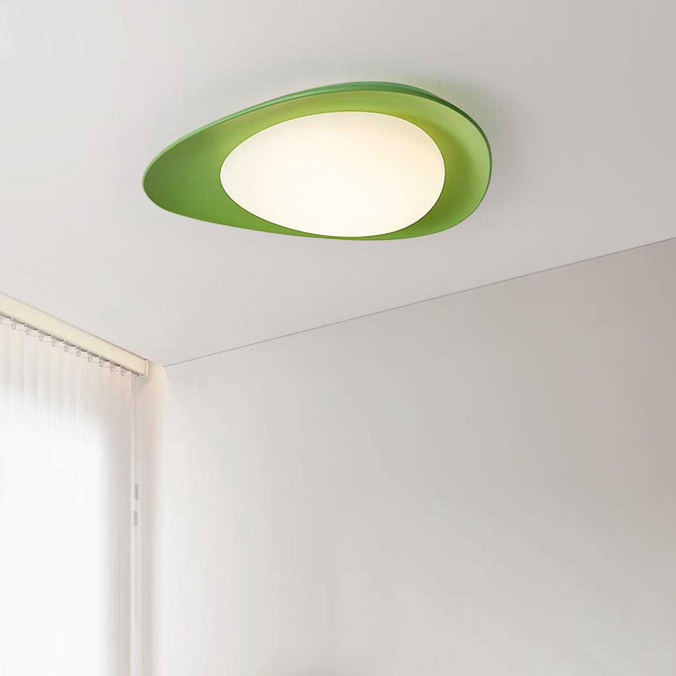Plafonnier Résine Vert et Beige Inspiré Galet Design Durable