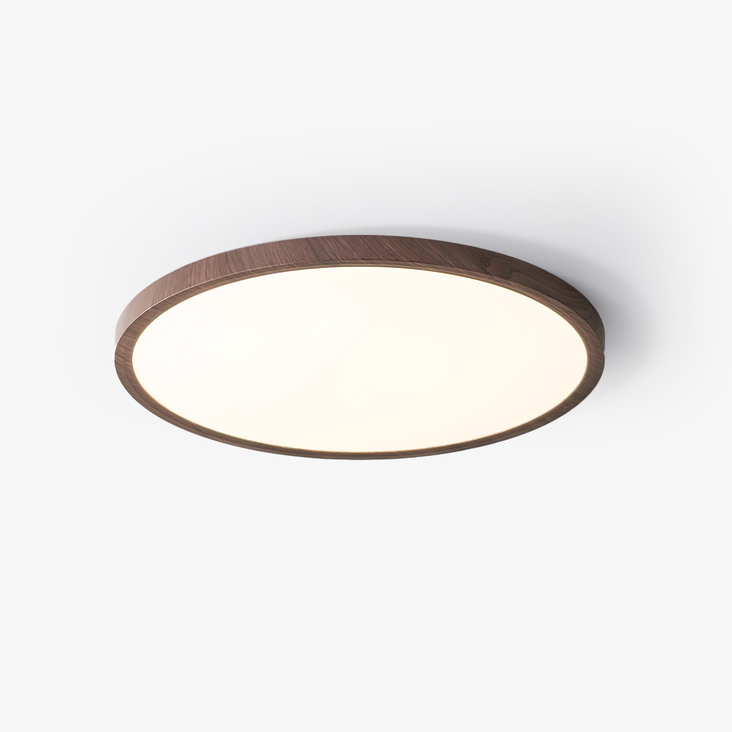 Plafonnier Rond Fin En Noyer Pour Ambiance Chaleureuse Et Minimaliste