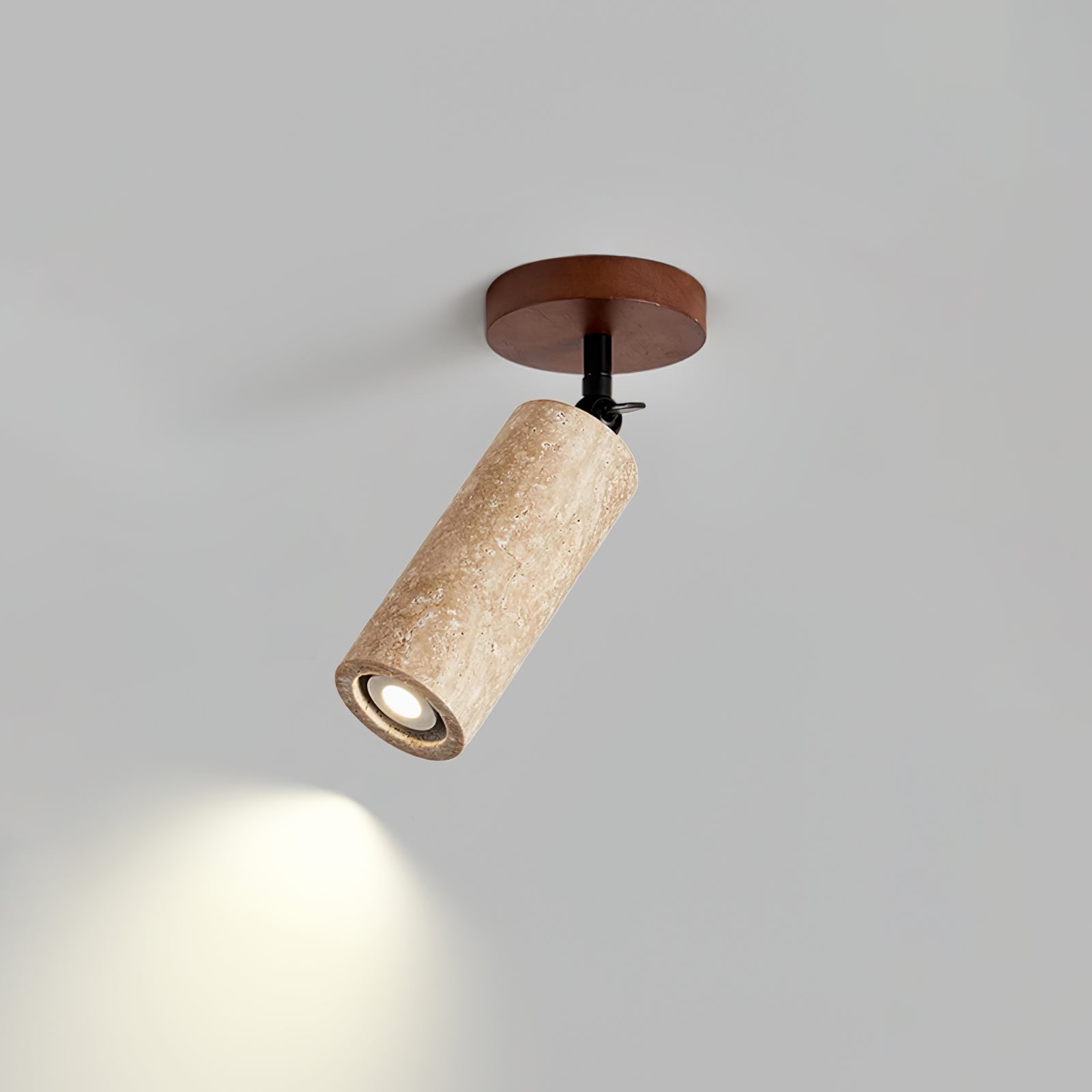 Lampe Murale Cylindrique En Travertin Pour Ambiance Chaleureuse