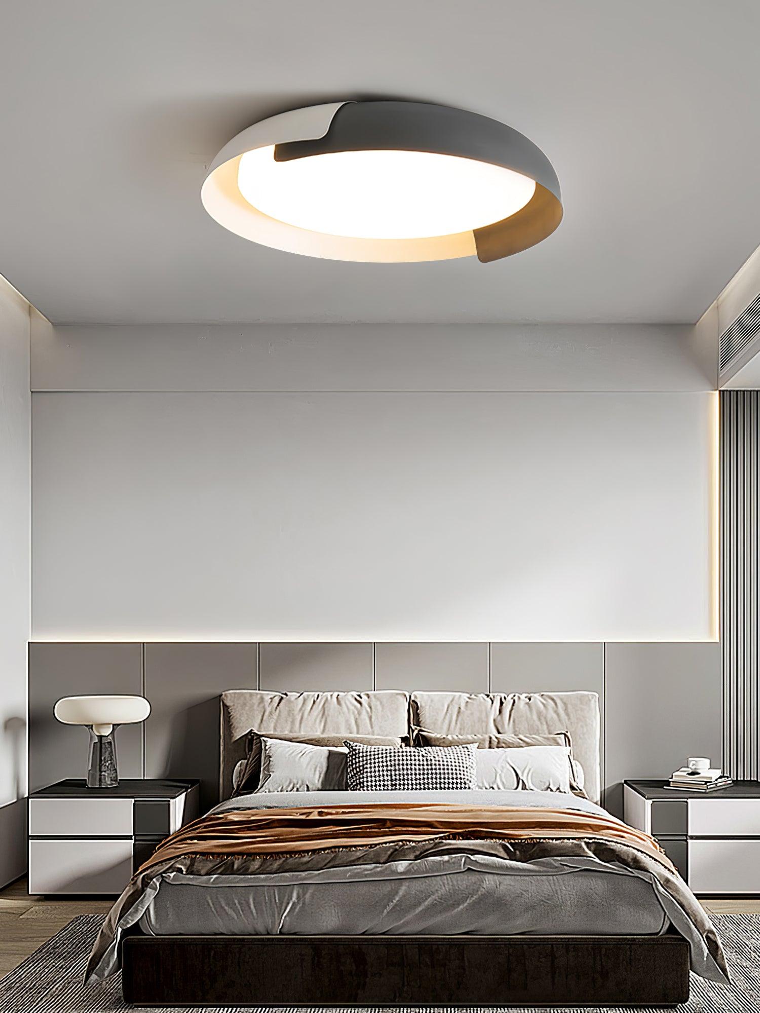 Plafonnier Rond Bois Doux Avec Diffuseur Acrylique Lumière Chaude