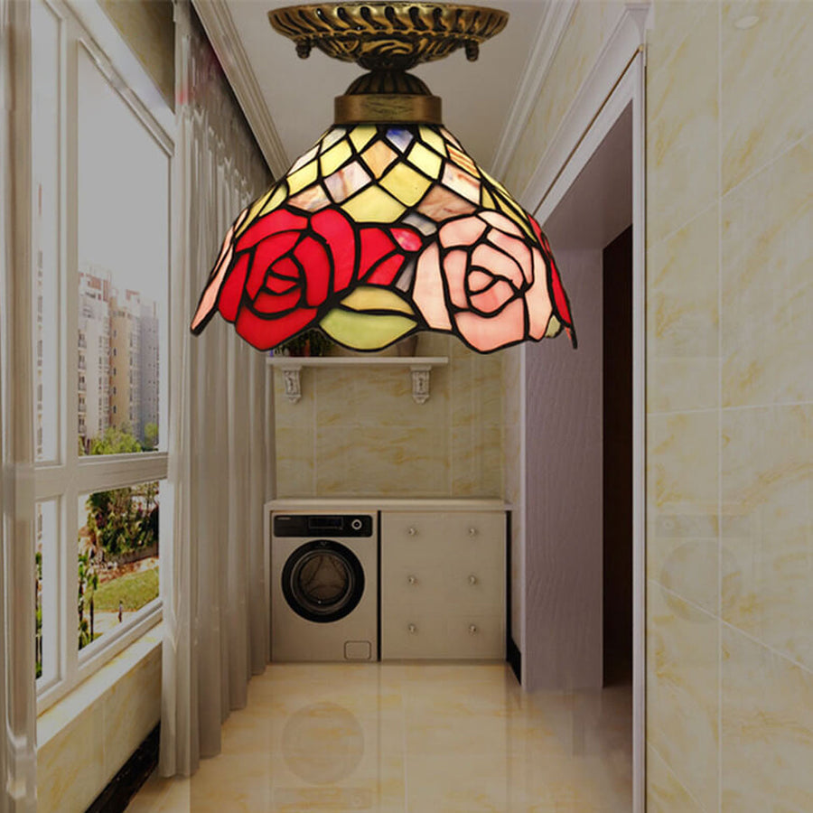 Plafonnier Tiffany LED Pour Salon, Ambiance Raffinée