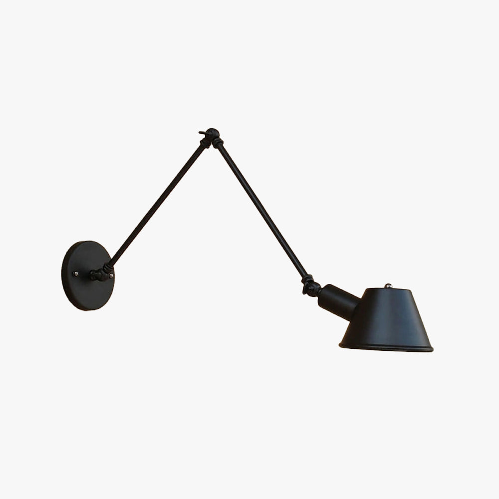 Lampe Murale Pliable En Métal Noir Rouille Pour Bureau Éclairage Flexible