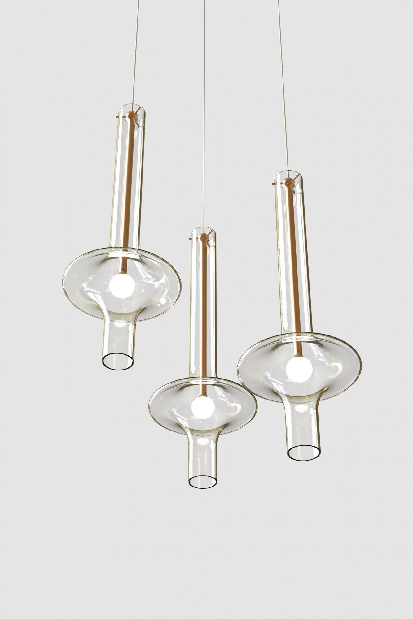 Suspension Verre Industriel Avec Led Ajustable En Température