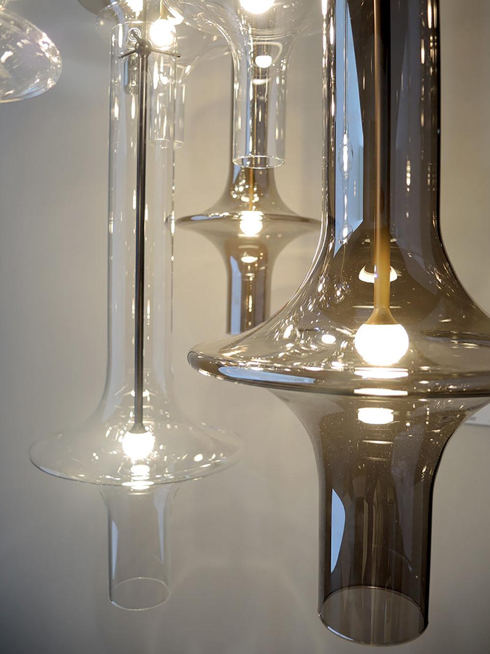 Suspension Verre Industriel Avec Températures D'Éclairage LED Ajustables