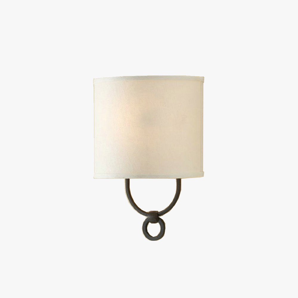 Lampe Murale Cylindrique Métal et Tissu Chambre à Coucher Ambiance Douce