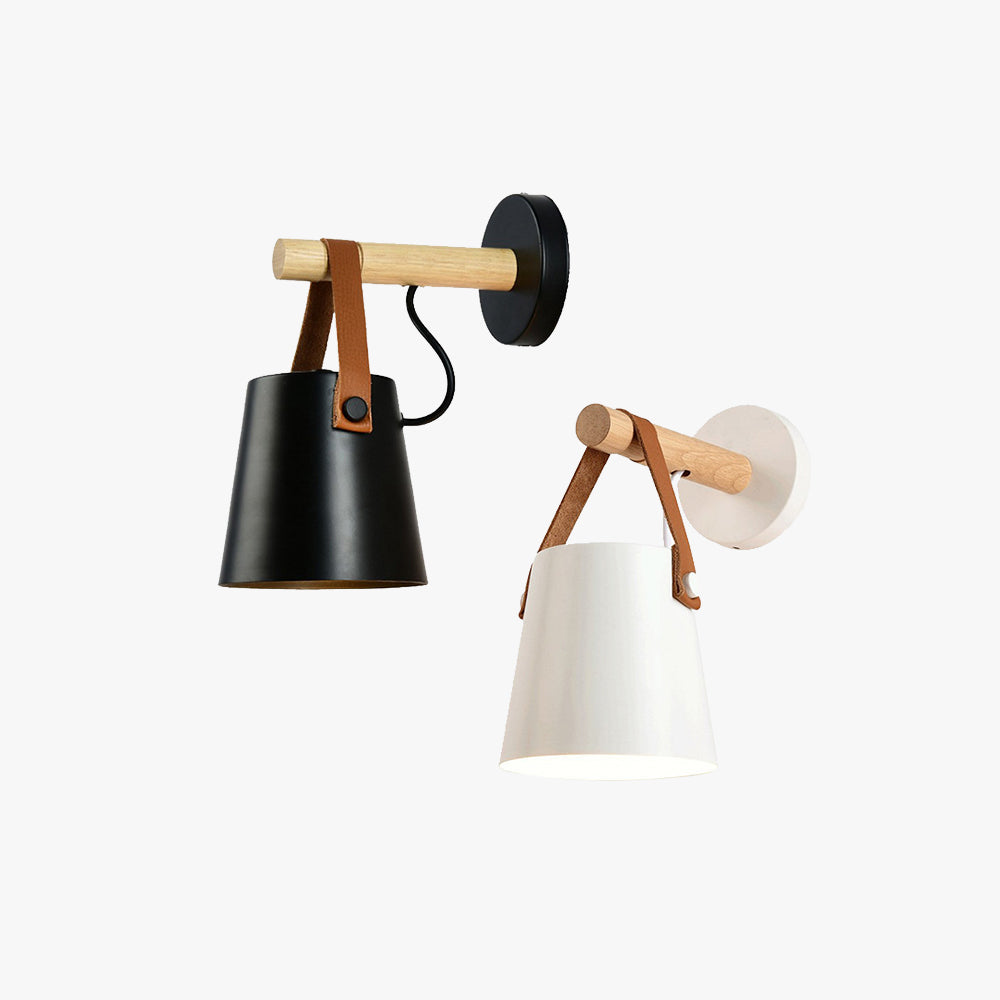 Lampe Murale Moderne Conique Bois et Métal Pour Ambiance Contemporaine